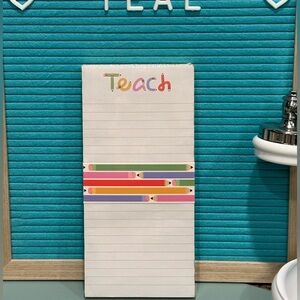 Colorful Teacher Notepad with Magnetic backing.